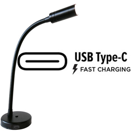 MANTAGUA LISEUSE LED YEU NOIR AVEC INTER ET USB C 10 w