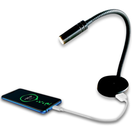 MANTAGUA LISEUSE LED YEU NOIR AVEC INTER ET USB C 10 w