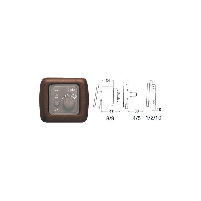 Platine couvre-vis simple marron -