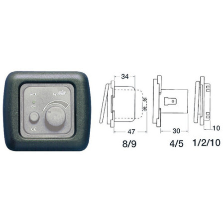 Platine couvre-vis simple gris foncé -