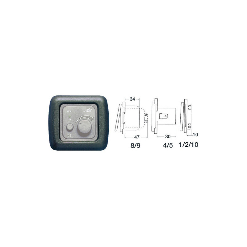 Platine couvre-vis simple gris foncé -