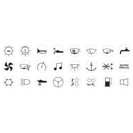 Pictogramme pour interrupteur inox - set de 24