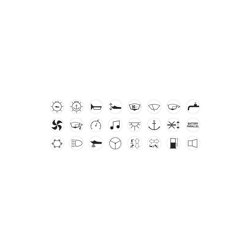 Pictogramme pour interrupteur inox - set de 24