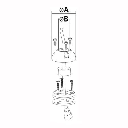 Passe câble étanche - inox - câble Ø 4 à 9 mm - Ø 49 mm