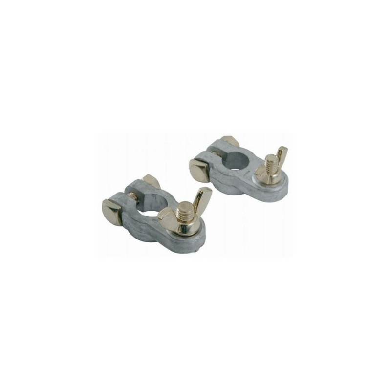 Cosses de batterie + et - la paire (zinc)