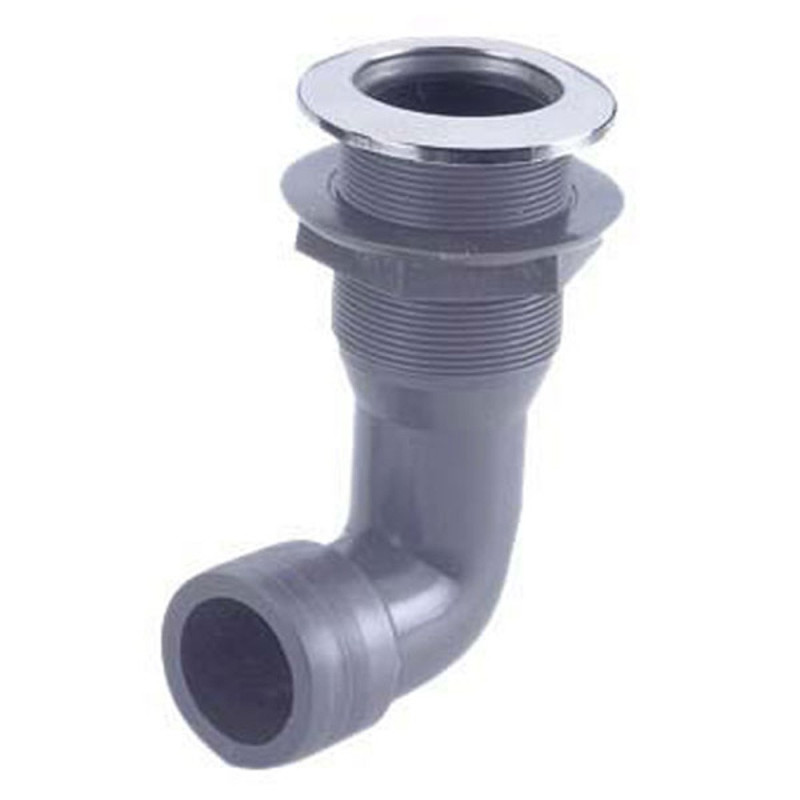 Passe-coque 90° nylon & inox - 1''1/2 - Ø 38 x 51 x 70 x 74  mm