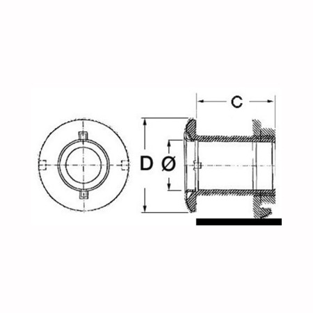 Passe-coque en inox - 3/4''