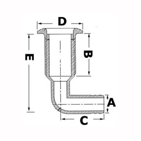 Passe coque 90° - 3/4''