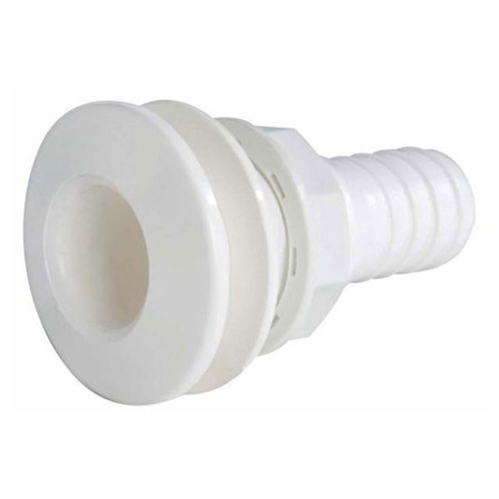 Passe-coque plastique blanc avec embout 1"