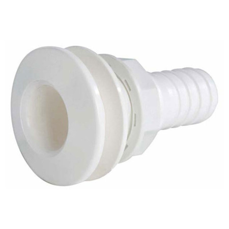 Passe-coque plastique blanc avec embout 1"1/4