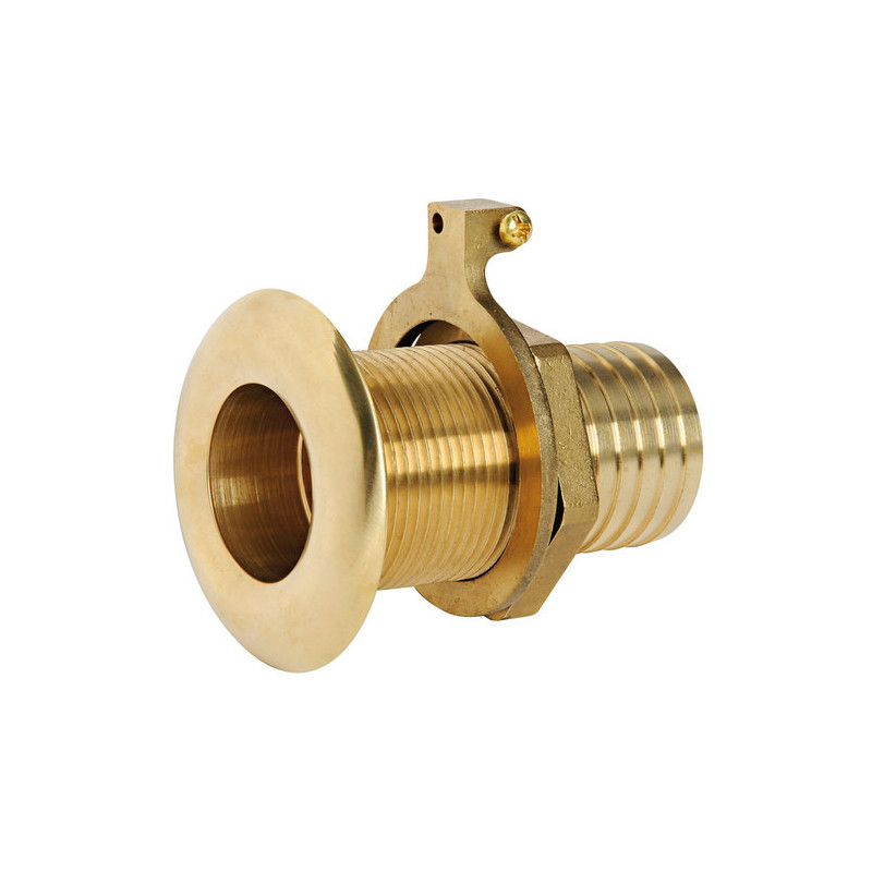 Passe-coque laiton cannelé - 1/2'' x 19 mm - Ø 40 mm