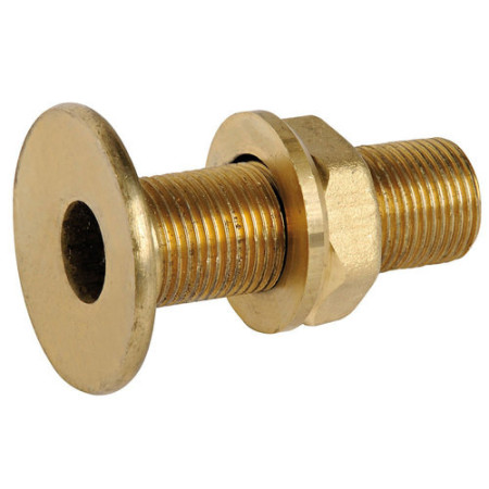 Passe-coque au ras laiton jaune 1/2'' -