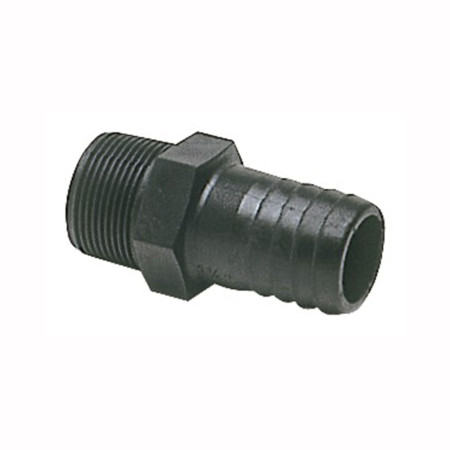 Embout mâle en polycarbonate noir - 1''1/4