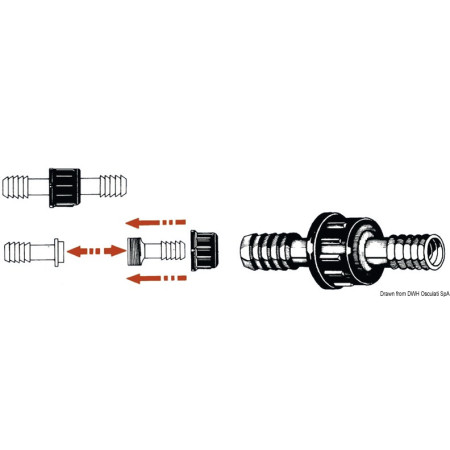 Raccord droit nylon - 22 mm