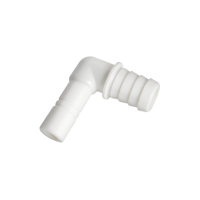 Raccord cylindrique coudé p. tuyau flexible 20 mm -