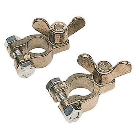 Paire de cosses de batterie en bronze -