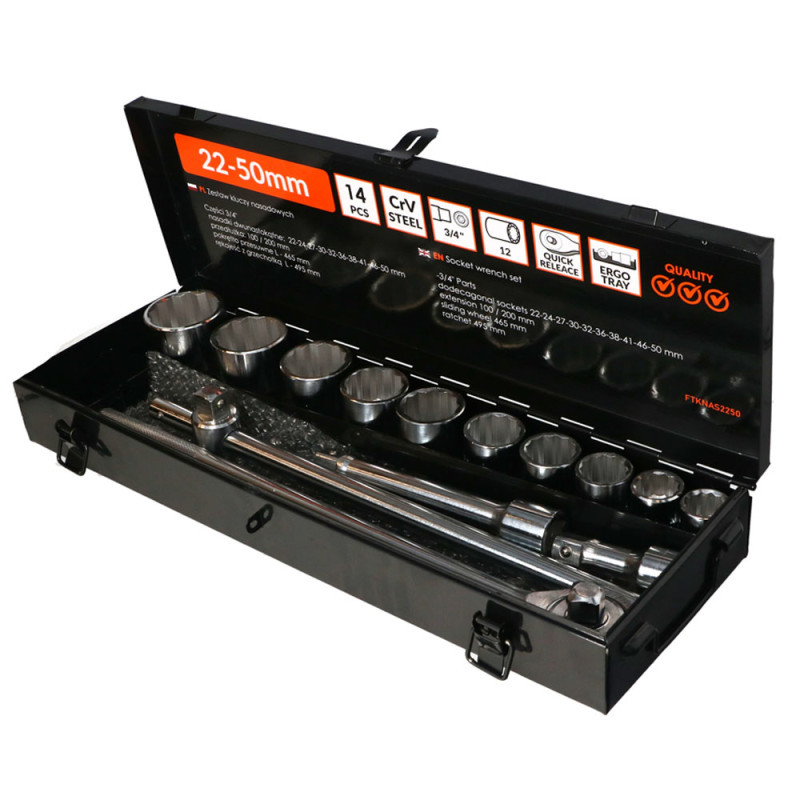 Coffret à douilles 3/4'' - 20 pièces