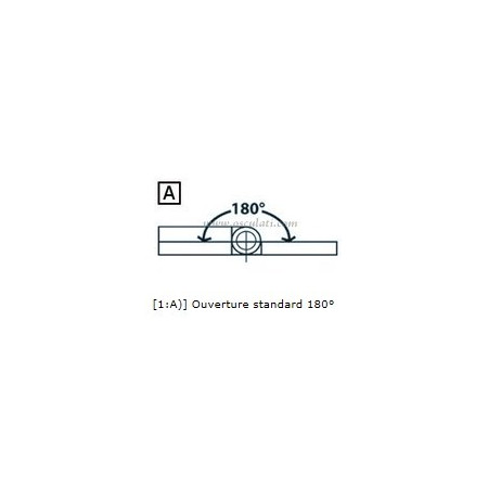 Charnière inox moulée version standard ouverture 180° - 116 x 40 mm - 4 mm