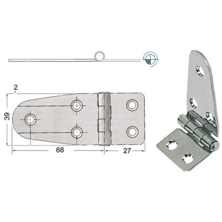 Charnière 95x39 mm -