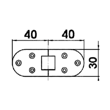 Charnière à moulage 80 x 30 mm -
