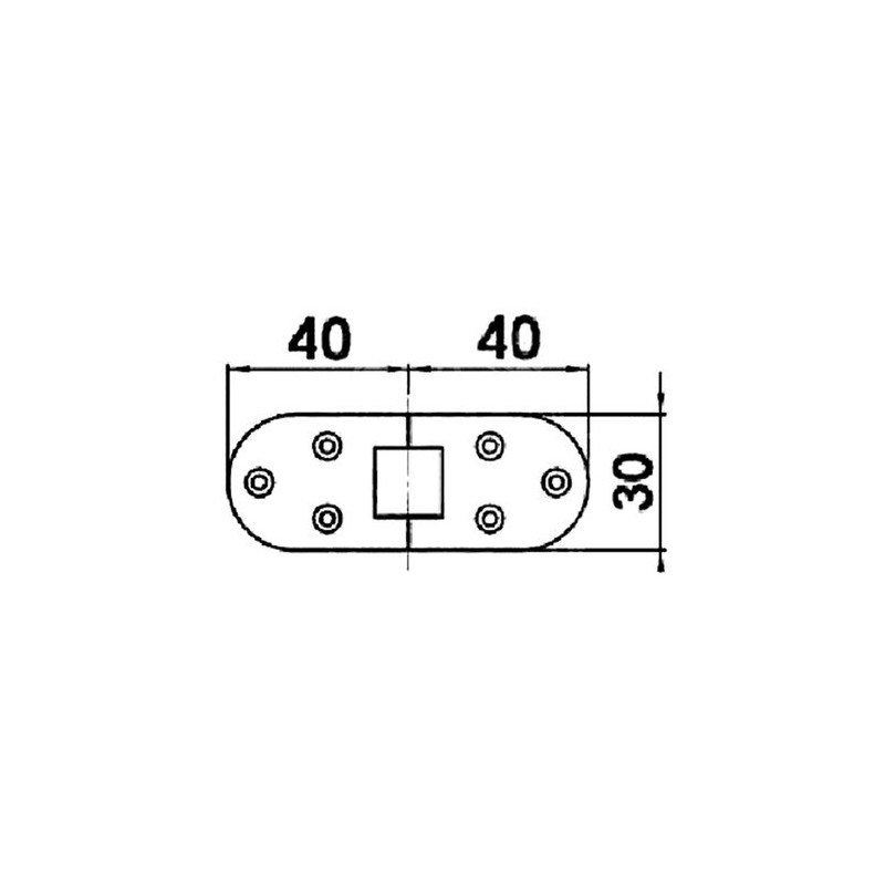 Charnière à moulage 80 x 30 mm -