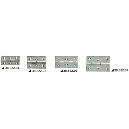 Charnière inox poli miroir 38x33 mm -