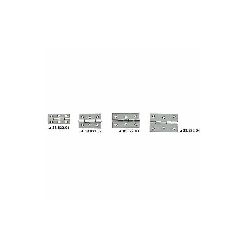 Charnière inox poli miroir 38x33 mm -