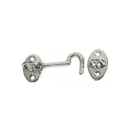 Crochet bloque porte en laiton chromé - 60 mm