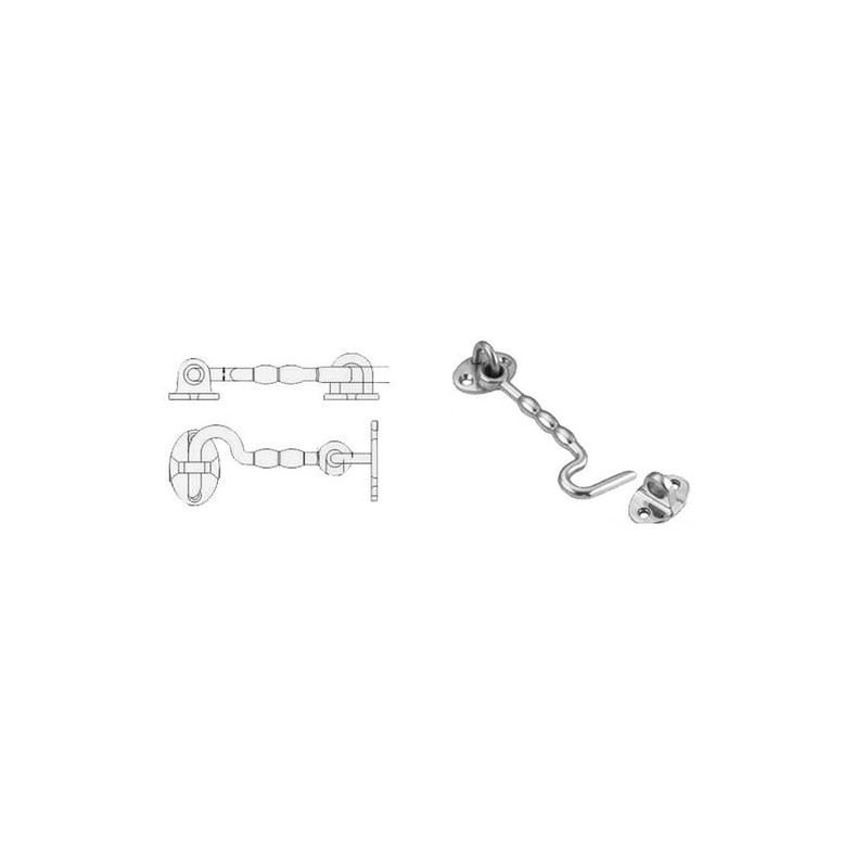 Crochet p. portes type USA AISI316 75 mm -