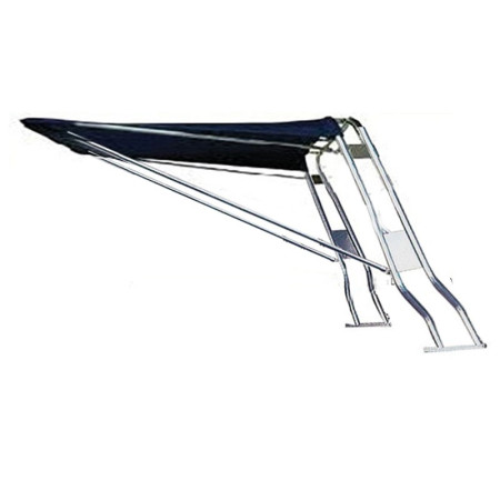 Taud télescopique en inox pour Roll-bar - blanc - larg. 155 cm - long. 145 cm