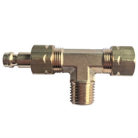 Raccord T pour purge - 3/8'' - 9.5mm - nickelé