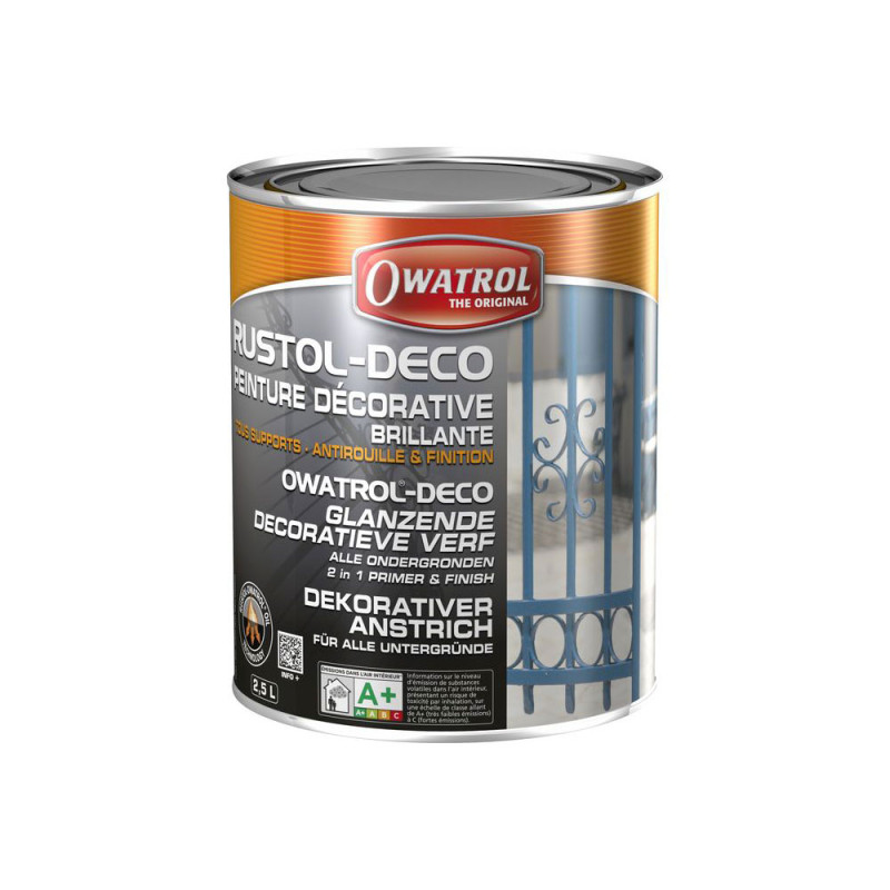 Antirouille RUSTOL DECO - Gris poussière - RAL 7037 - 2.5 L