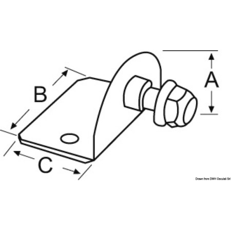 Plaque inox 90° - goupille Ø10 mm interne