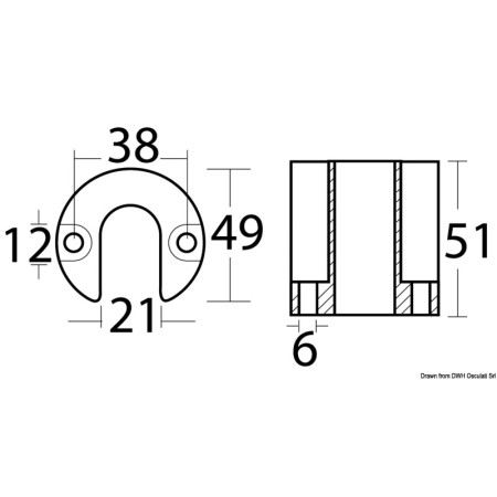 Anode pied Bravo/Blackhawk - aluminium