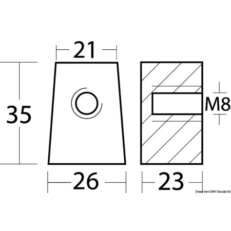 Anode pied - zinc - réf. Origine 67C-45251-00