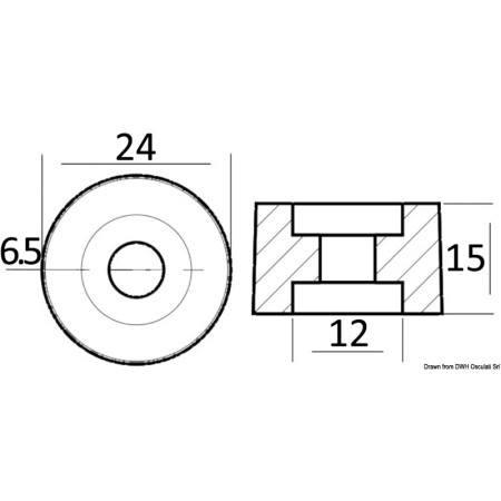 Anode collecteur - 75/90/130 HP - zinc