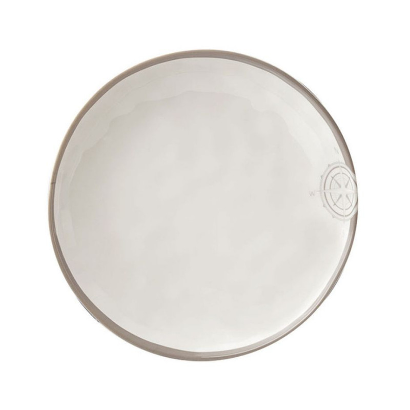 Assiette antiderapante Sable Blanc - creuse - diametre 21cm x6