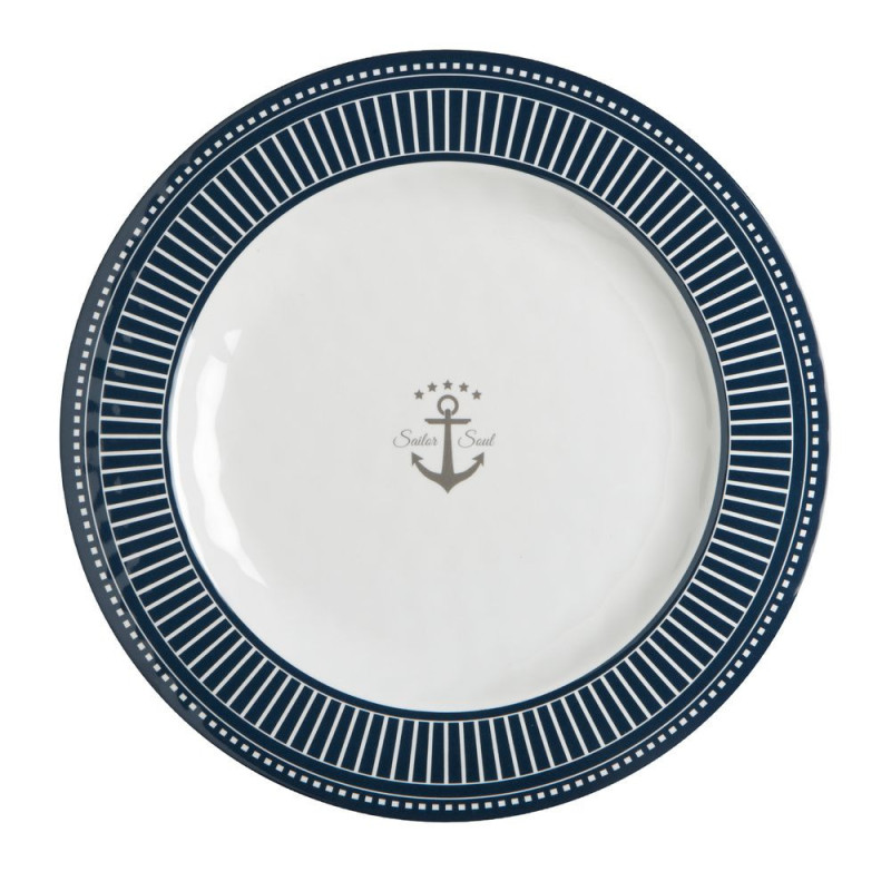 MARINE BUSINESS Assiettes plates SAILOR SOUL, les 6
