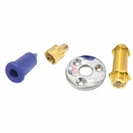 Passage cloison pour câble coaxial - inox - connecteur doré PL-259