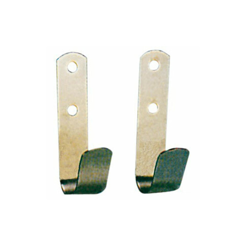 Paire crochets p. gaffes inox poli 22-32 mm