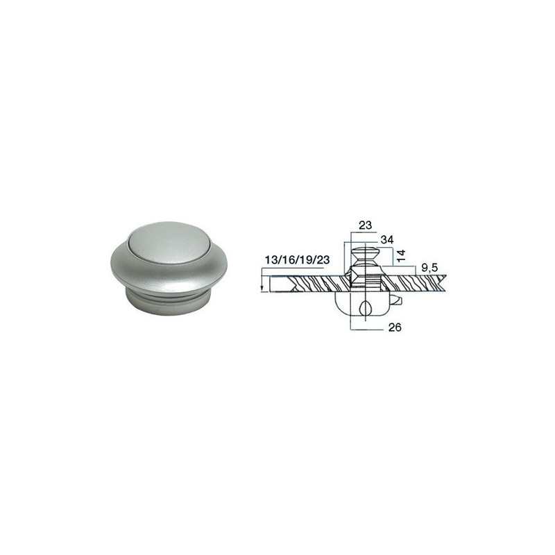 Pommeau laiton chrome perle 16 mm