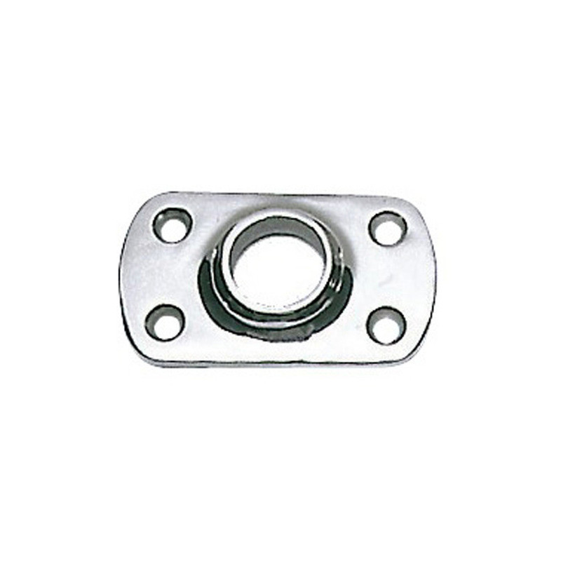 Platine de balcon rectangle à souder - 76.2x44 mm - 60° - tube de 22 mm