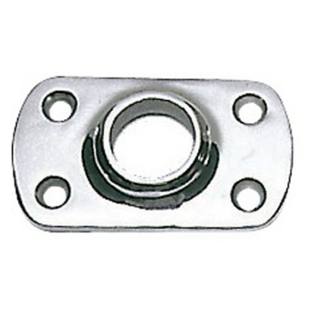 Platine de balcon rectangle à souder - 76.2x44 mm - 90° - tube de 25 mm