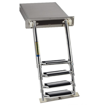 Echelle escamotable AISI316 4 marches larges -