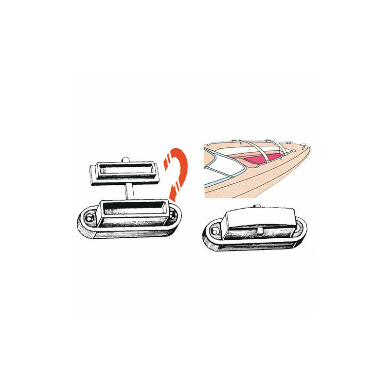 Embout laiton chromé p. bâches 67x14 mm -