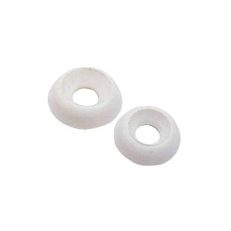 Rondelle cuvette bombée blanc 4 mm - Lot de 100