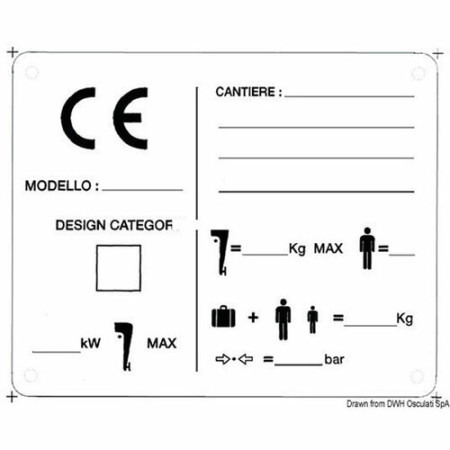 Plaque iden.CE 125x100mm canot