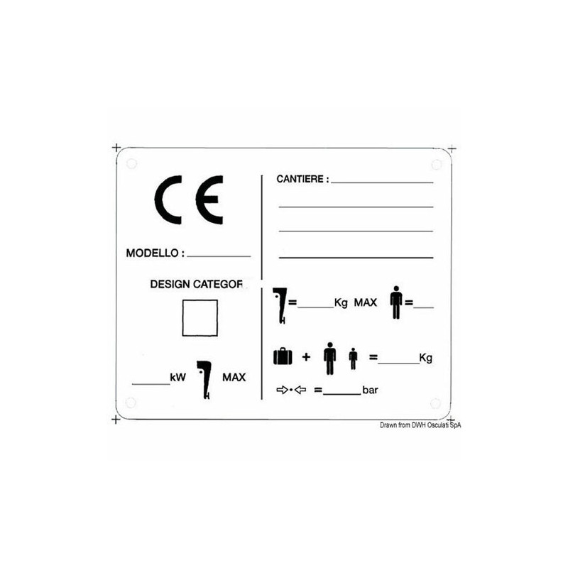 Plaque iden.CE 125x100mm canot