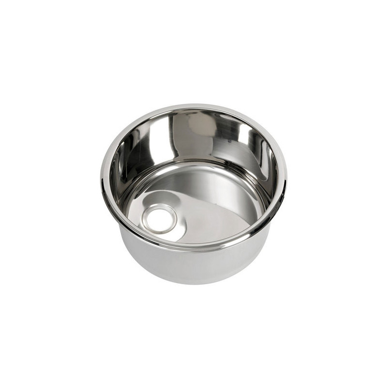 Evier rond inox poli miroir 285x180 mm -