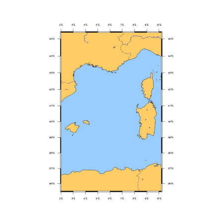 SHOM 7014 à plat îles Baléares à la Corse et à la Sardaigne